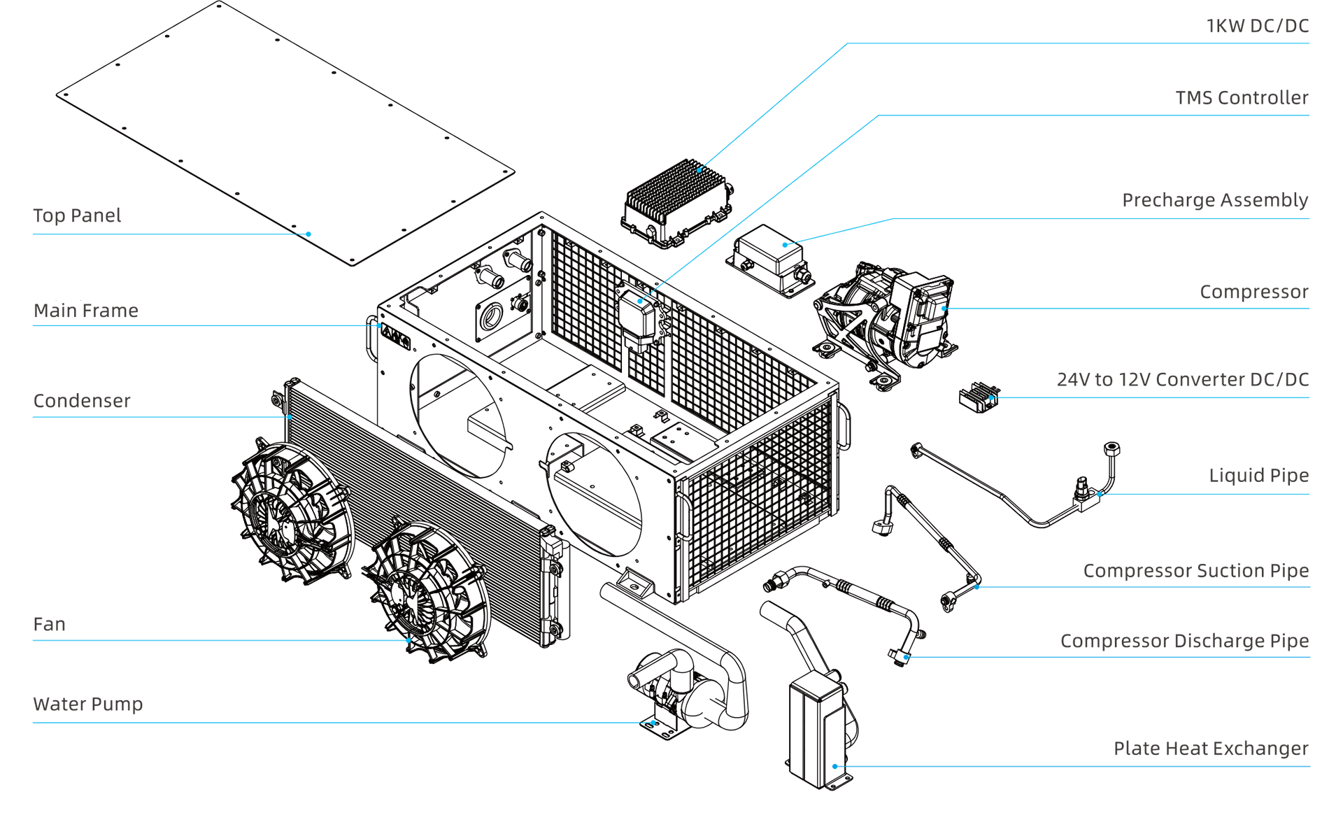 8KW车辆电池热管理系统